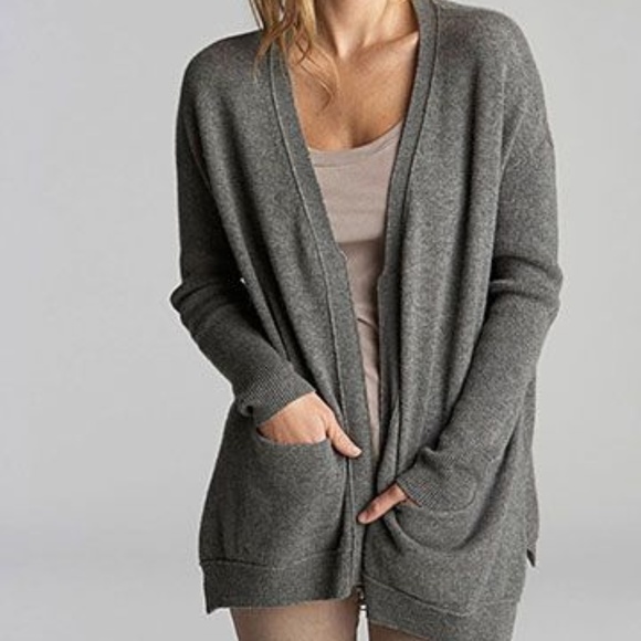 Velvet by Graham & Spencer Sweaters - Grey Long Cardigan - Light Weight